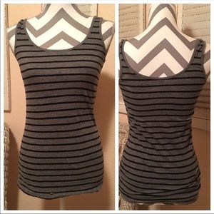 Grey and Black Striped Tank